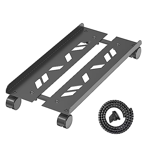 Soporte de torre de computadora, soporte de CPU móvil ajustable, soporte de torre de PC con ruedas giratorias, soporte de escritorio de acero, soporte de computadora para torre de escritorio, se