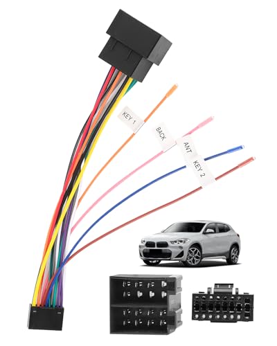Cavo adattatore 16 pin a ISO per autoradio Android adattatore autoradio per presa 16 pin stereo cablaggio plug & play con comandi al volante e segnale di marcia posteriore