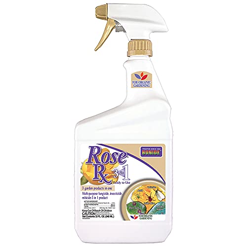 Bonide Rose Rx Multi-Purpose Fungicide, Insecticide and Miticide, 32 oz Ready-to-Use Spray, For...