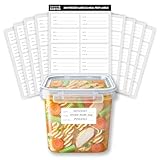 SAVVY & SORTED 200 Meal Prep Freezer Food Labels - 2.75 x 1.25 Inch Freezer Tape Labels for Food Containers to Write On, Removable Easy Peel Off, Kitchen Pantry Storage Stickers, Oil Water Resistant