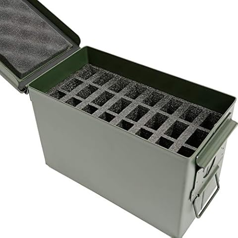 Aolamegs 24 Magazine Holder .50 Cal Ammo Can Foam (Pre-Cut, Military Grade Foam)- 24 Pistol Magazine Foam Insert for Ammunition Box (M2A1) - Replaces Gun Clip Pouch Cover