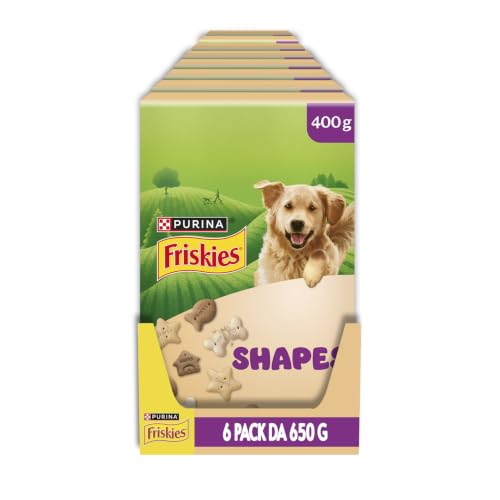 PURINA FRISKIES Shapes Snack per Cani Adulti Biscotti con Aggiunta di Vitamine 8 Confezioni da 400g