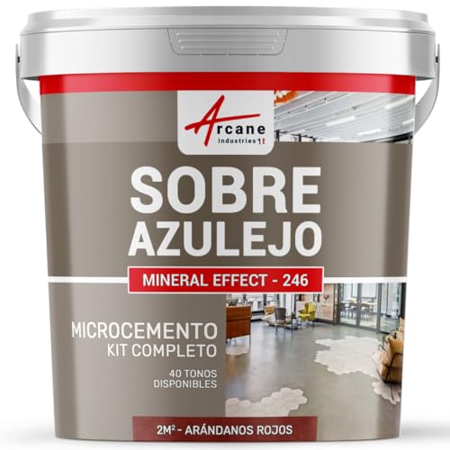 KIT DE HORMIGÓN PULIDO PARA AZULEJOS - 2 m² (en 2 capas) Arándanos Rojos - Rojo - ARCANE INDUSTRIES