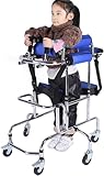 Walker for Disabled Children with Cerebral Palsy, Height-Adjustable Kids Upright Walker with Stainless Steel Frame, 6 Wheels Mobile Rollator,Walkers/Standing Walking Aid