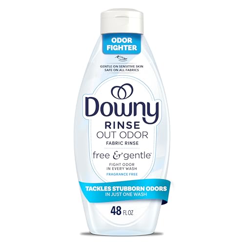 Downy Free & Gentle Rinse Laundry Odor Remover, Scent Free, 48 FL OZ, Gentle on skin, No dyes or heavy perfumes, Fabric Softener and Laundry Odor Removal Rinse by Downy - Used condition - US$12.17