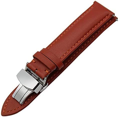 Bracelet de montre en cuir véritable anti usure avec attaches rapides 22mm