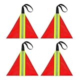 Trailer Flag - 4 Pieces Kayak Safety Flag | Safety Boat Reflective Red Warning, Weatherproof Kayak Hauling Supplies Kit For Towing Truck Canoes Bike Boat Trailer