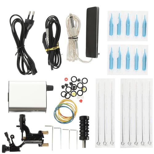 HOOWIFFY Kit Completo de Máquina de Tatuar Portátil Rotativa Ligera con Motor Estable y Accesorios Resistentes Adecuado para Tatuadores Profesionales y Principiantes Suministro y Duradero