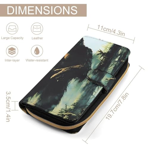 Bigfoot In The Woods Long Wallet for Women Men Purses Coin Pouch Credit Card Holder Organizer2