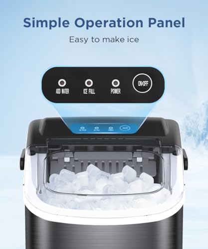 Image of COWSAR Ice Maker Countertop, Portable Ice Machine with Self-Cleaning, 26.5lbs /24Hrs, 9 Bullet Ice Cubes in 6 Mins, Ice Basket and Scoop, Ideal for Home, Kitchen, Bar, Camping