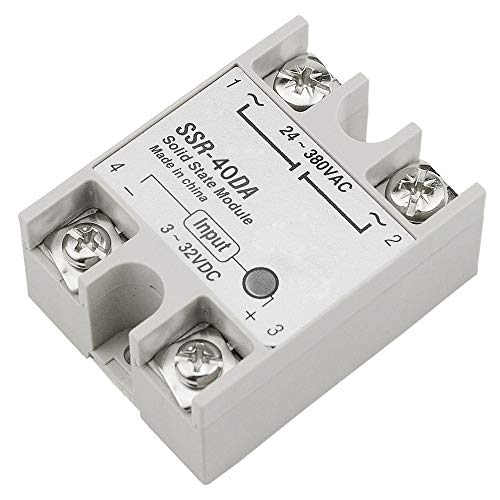 XINGYHENG 2Pcs SSR-40DA Single-Phase DC Solid State Relay Module Load 24-380VAC Controlled Module Input 3-32V DC for Industrial Automation Process