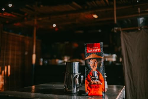 MR.VIET 100% Arabica Ground Coffee | Authentic Vietnamese Ground Coffee | Grind Type- Medium Coarse | Shades of Dark Chocolate and Hint of orange | Imported from Vietnam 250g