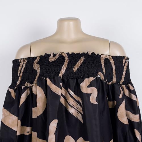 Image of WOKANSE Women's Casual Plus Size Shirred Dresses Off Shoulder Bell Sleeves Ruffle Loose Stretchy Neck Midi Dress