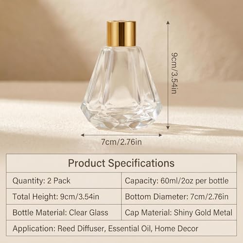 Botellas Difusoras de Vidrio 60ml Reutilizables x2 miniatura 3