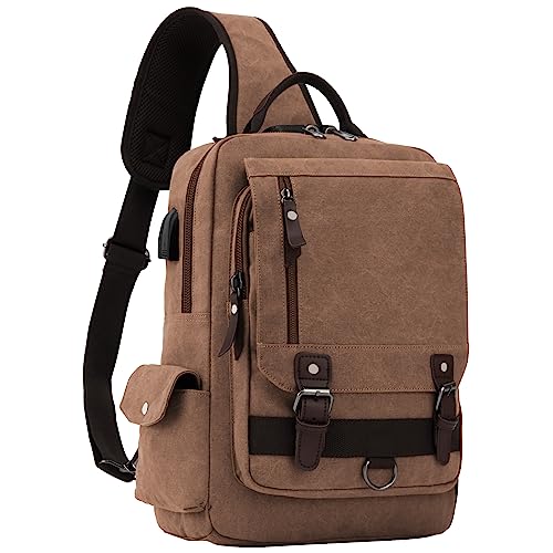 Leaper retro crossbody bag with canvas material