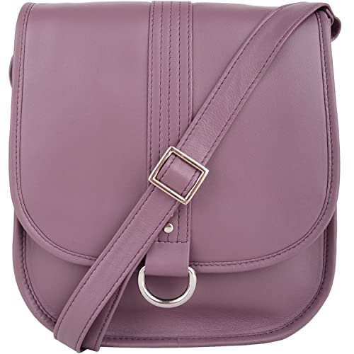 Sac à bandoulière en cuir souple violet : emportez vos essentiels avec légèreté