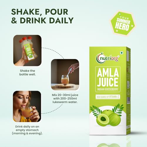 Nutriorg Amla Juice 500 ml | Company Owned Farmlands | Vitamin C Rich | Detox Juice
