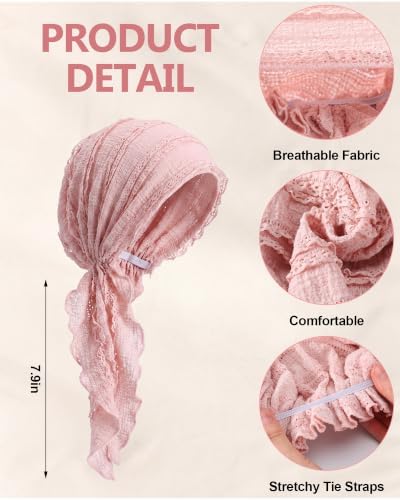 Halfchet 4 Pcs Chemo Headwear for Women,Lace - 4