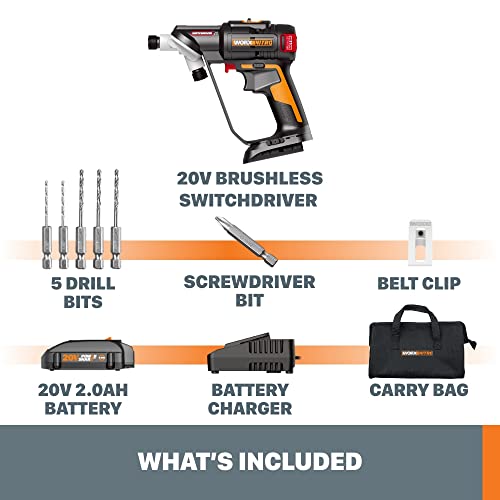 Worx Nitro Wx177L 20V Brushless Switchdriver 2.0 2-In-1 Cordless Drill & Driver #TOP5