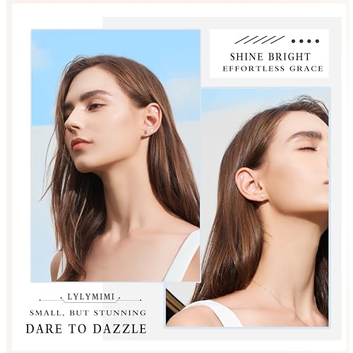 Hypoallergenic Stainless Steel Flat Back Stud Earrings for Women Small Earring Set Screw Back Silver Pack