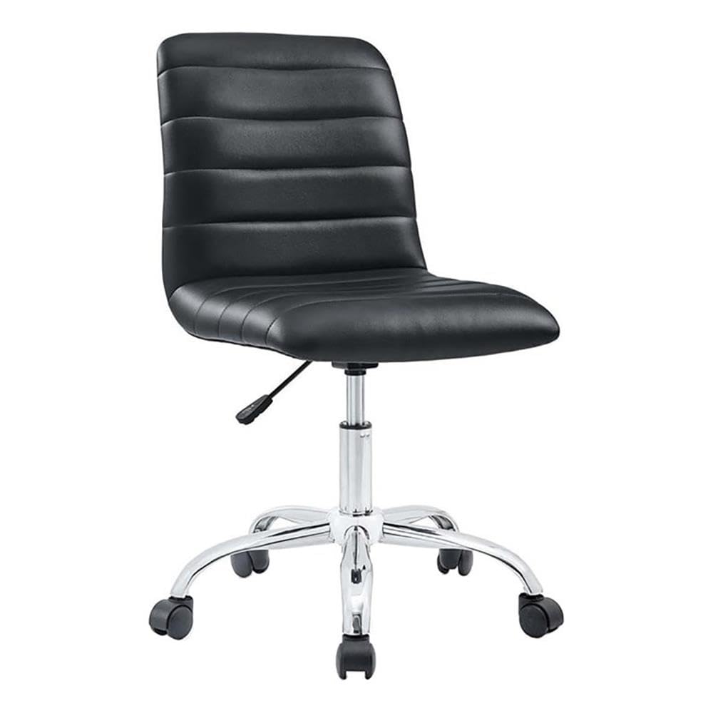 Hawthorne Collections Armless Mid Back Swivel Computer Desk Office Chair in Black