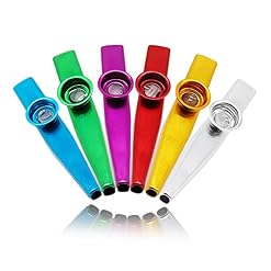 Kazoo WorthPlanet Lot de 6 Métal Kazoo et Membranes Coloré Métal en Alliage d’aluminium Kazooet Kazoo Enfant pour… - Les Beatles, Paul McCartney, John Lennon, RIngo Starr, George Harrison