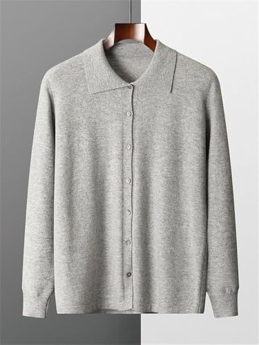 Men's Merino Wool V Neck Cardigan Knit Sweater Button Up Long Sleeve Fit Soft Comfortable Business Style2