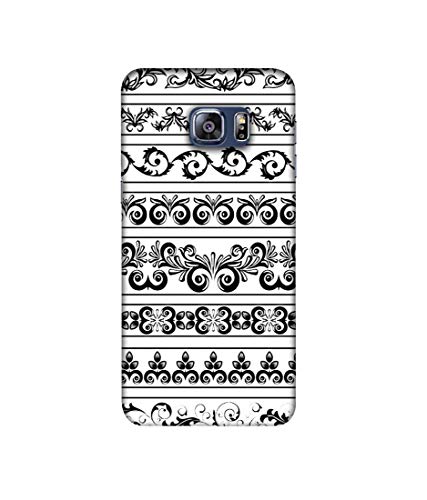 Image of Amazon Brand - Solimo Designer Black Multi Patterns 3D Printed Hard Back Case Mobile Cover for Samsung Galaxy S6 Edge Plus