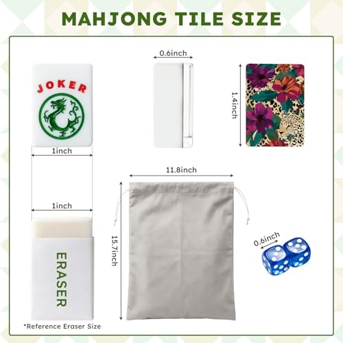 Set de fichas American Mahjong con diseño animal y bolsa miniatura 2
