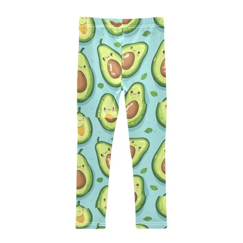 ZZKKO Girls Leggings Kawaii Cute Avocado Toddler Girls Clothes Leggings for Girls Toddler Girls Leggings 3-4T2