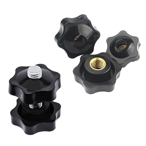 Sterngriffmutter Innengewinde M8 × 32mm, 20 Stück Klemmknopf, Schwarz Kunststoff Rändelmutter, Sternkopf Klemmknopf, Rändelknopf, Rändelgriffmuttern für Mechanische, Industrie Elektronischen Geräten