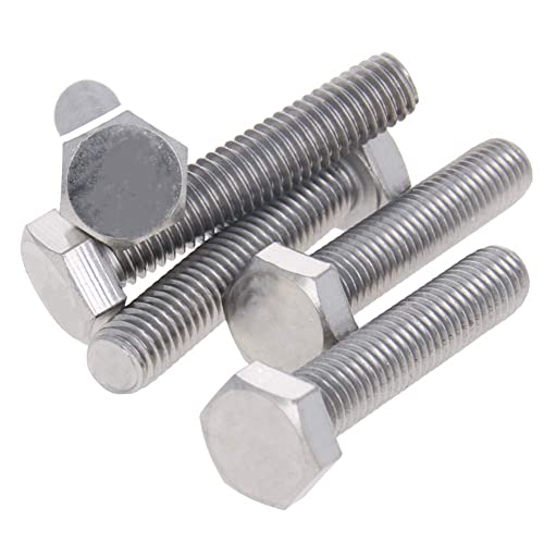 Image of Bettomshin 5Pcs M8 x 40mm Hex Bolts, 304 Stainless Steel 1.25mm Thread Pitch Fully Threaded Metric Hex Head Screw Bolts, Hexagon Screw Bolt, Hex Tap Bolts, Silver (Overall Size 45.45x13x13mm)