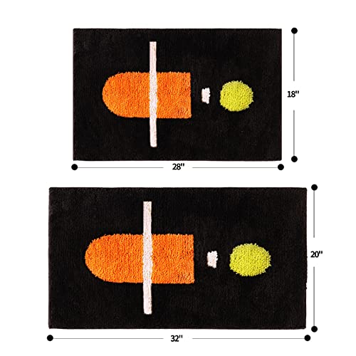 Vinhmor Bathroom Rugs 18"X28" Cute Bath Mat Non-Slip Abstract Absorbent Washable Bath Rug Soft Microfiber Modern Bathroom Decor Doormat For Bathroom Tub Shower Washbasin Entryway, Dark Gray #TOP1