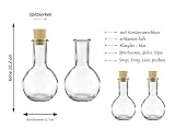 hocz Glasflaschen Set mit Press-korken | 4/6/10 teilig | Füllmenge 100 ml | Tulipano Korkverschluss Likörflasche Ölflasche Glasflasche (4 Stück)