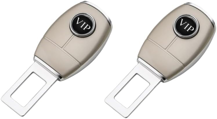 Universal Car Seatbelt Clips - Adjustable & Durable Safety Belt Buckle Extender for Enhanced Comfort and Safety, Perfect for Child Seats - Beige, 2 Piece
