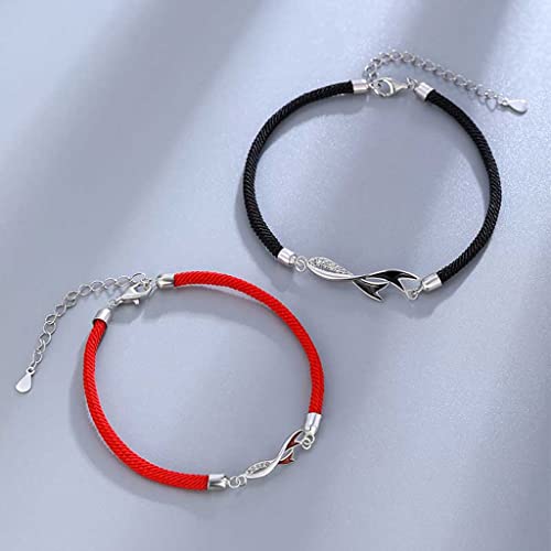 Bracelets de couple ajustables en argent contre la distance
