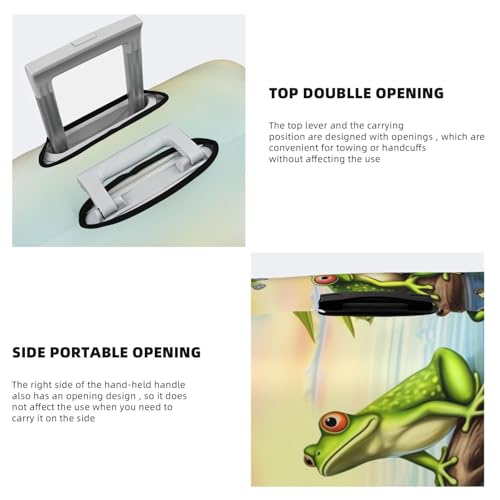 Travel Luggage Cover for Suitcase Elastic Suitcase Protector Many Frogs Sing on The Branches Suitcase Covers Washable Suitcase Protective Cover Dust-proof Luggage Covers Fit 18-32 Inch Luggage3