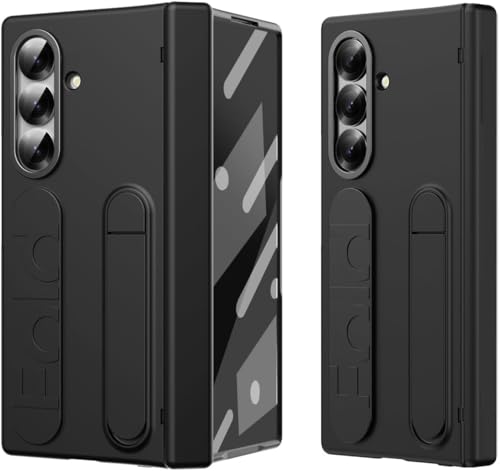 Image of amazon basics 360 Full Protection Case for Samsung Galaxy Z Fold 7 - Built-in Screen Protector, Hinge Guard, Silicon Grip Strap & Kickstand - Matte Black