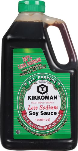 Kikkoman Traditionally Brewed Less Sodium All-Purpose Seasoning Soy Sauce 1.25 Qt (40 Oz)