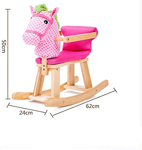 ZHANGYUEFEIFZ Schaukelpferd Plüsch Schaukeltier Pferd Rocking Horse Kinder Schaukelstuhl Holz Pferd Massivholz Musik… – Bild 4
