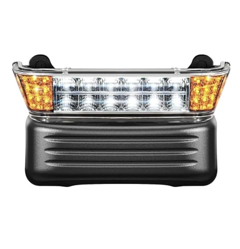 Shu-Ran LED Headlight Kit with Front Bumper for Club Car Precedent 2004-Up Street Legal Golf Cart Light Assembly with Turn Signal 12V Replacement for Electric & Gas Models