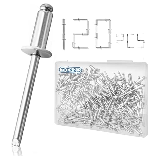 Zkenird 3/16 Inch X 1/2 Inch Blind Rivets, Aluminum Blind Rivets, Pop Rivets cover