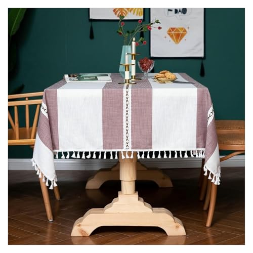 Nappe en lin coton rectangulaire vert clair table salon