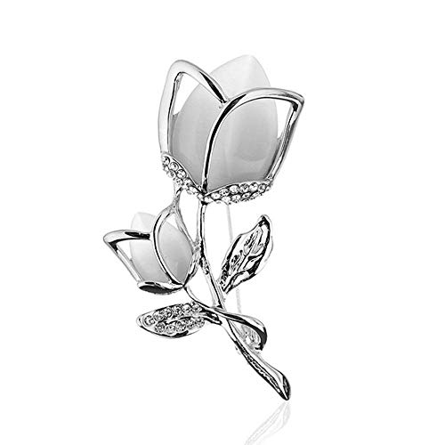 Image of Created Crystal Brooch Crystal Rhinestone Rose Flower Fashion Pin Gift Women Girls Rose Gold