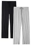 ROSYLINE Casual Womens Pants Soft Lounge Pants Sleep Pajama Bottoms with Pocket Black/Gray M
