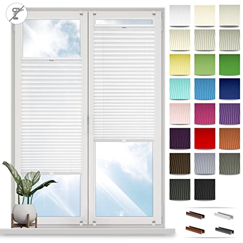 Cortina Plisada sin Taladrar Estor Plisado a Medida Altura 50-149 cm Estor Interior Plegable para Ventanas