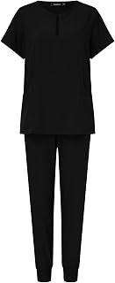 Scrubs for Women Sets 2 Pocket V-Neck Scrub Top with Jogger Scrubs Pant Women’s Scrubs Solid Color Quick Dry Set