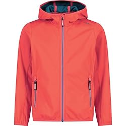 CMP - Chaqueta softshell ligera para niños con cap...: Chaqueta adecuada para acompañar todas tus experiencias al aire libre Clima Protect, membrana con laminado térmico que garantiza impermeabilidad y transpirabilidad WP 8000 impermeable y MVP 3000 transpirable Abertura completa con cremallera, dos bols...
