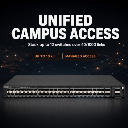 Image of Ruckus ICX7550-48F Managed Switch, 36x 100 /1000 Mbps SFP + 12x 1 /10GbE SFP+ Fiber, 2x 40 /100GbE QSFP+ + Modular Expansion Slot Uplinks, Dual Hot-Swap PSU - Stackable Campus Switch - ICX7550-48F