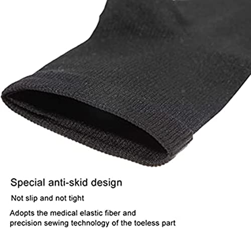 Image of 3 Packs Plus Size Compression Socks with Zipper, Knee High 15-20 mmHg for Women Men, Open Toe Support Socks for Veins